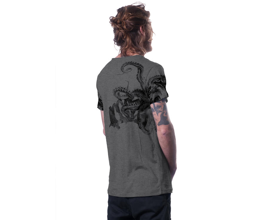 men abstract trippy dark grey t-shirt 